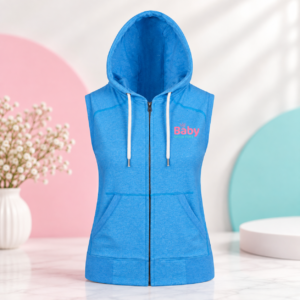 Sleeveless Hooded Jacket Blue