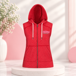 Sleeveless Hooded Jacket Red